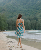 Coral Dress in Koki'o Blossom (Teal)