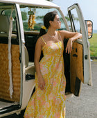 YIREH Aila Dress in Tropical Garden - Linen Women's Dress