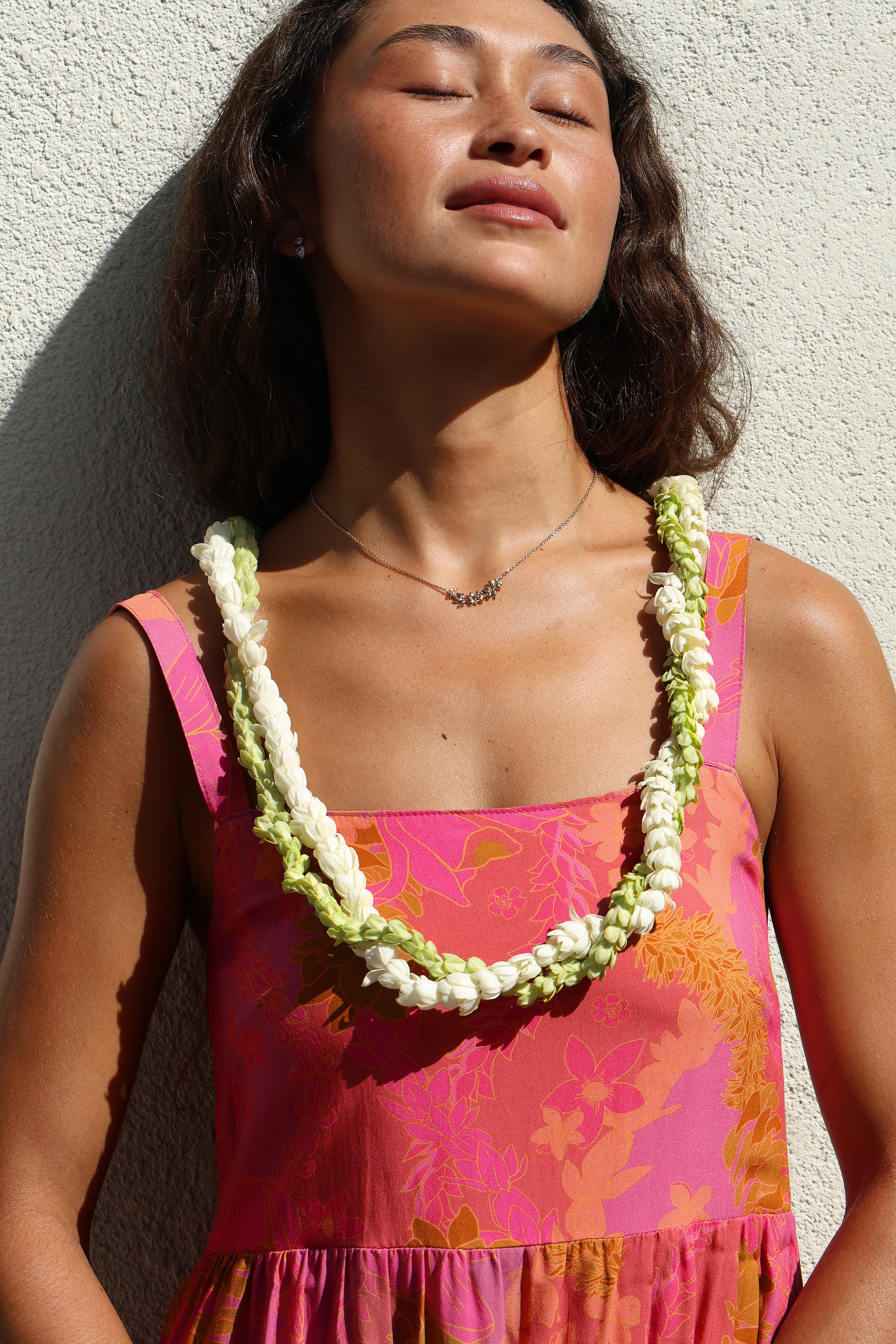 gold plated plumeria necklace