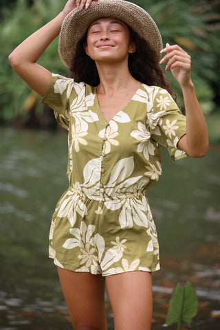 Luna Playsuit in Naupaka Garden