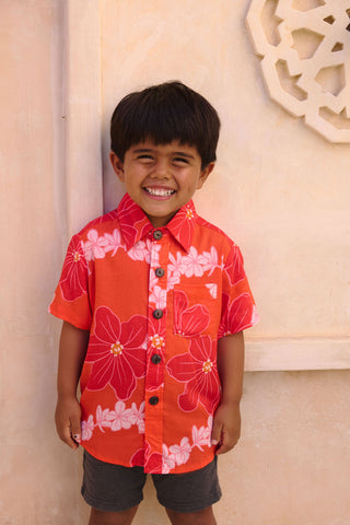 Maverick Button-Up in Lei Pua (Retro Orange)