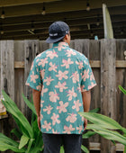 Men's Kahana Button-Up in Koki'o Blossom (Teal)