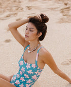 Tide One Piece in Koki'o Blossom (Teal)