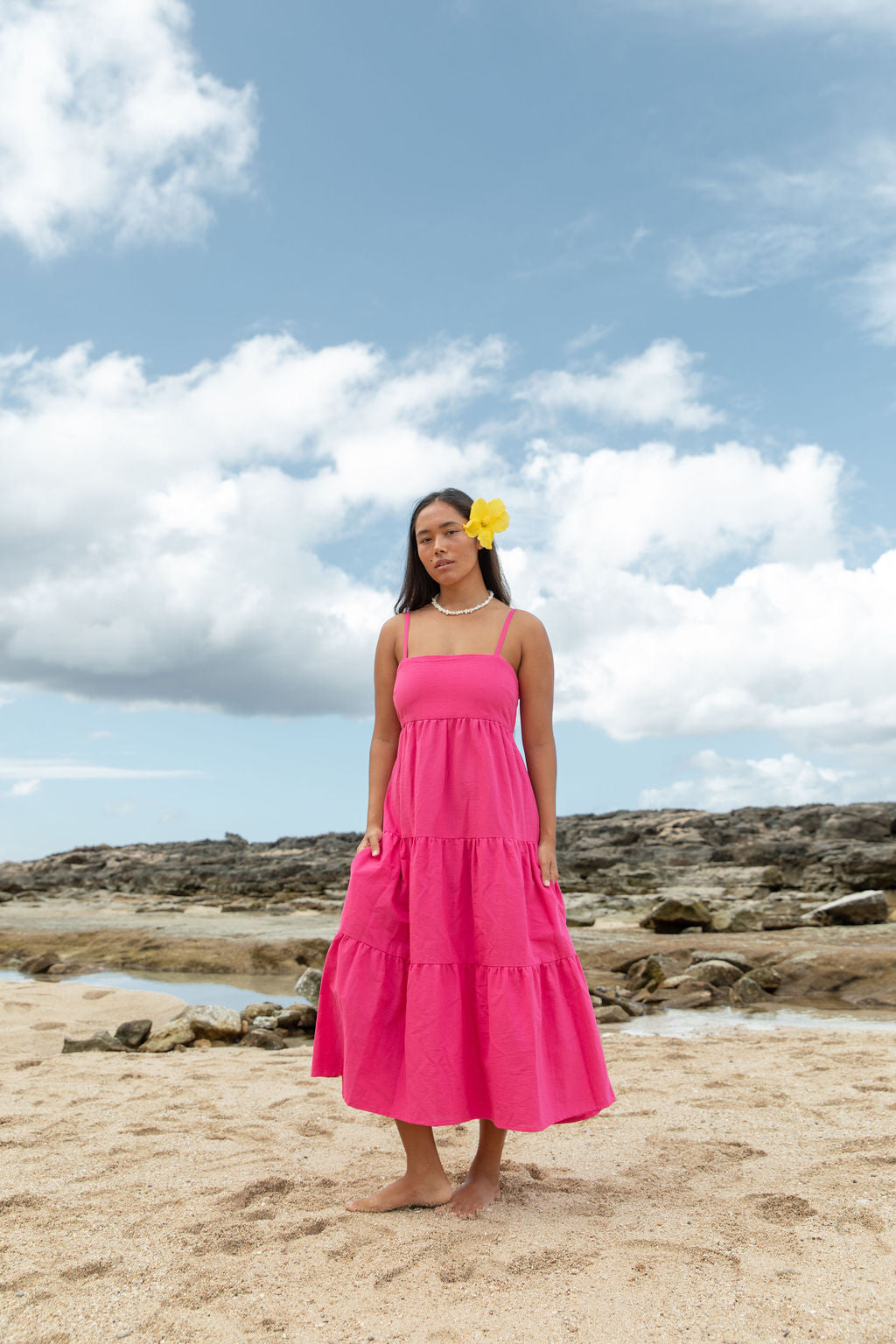 YIREH Aila Dress in Pitaya - Linen Women's Dress