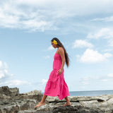 YIREH Aila Dress in Pitaya - Linen Women's Dress (sideview)