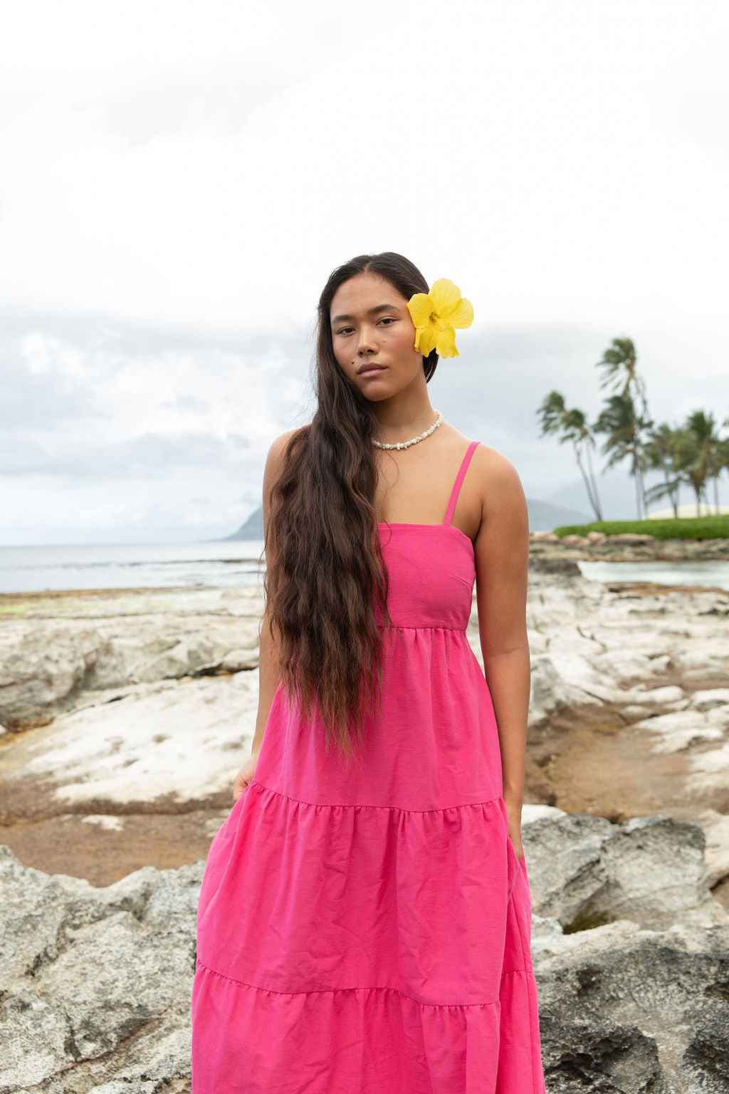 YIREH Aila Dress in Pitaya - Linen Women's Dress
