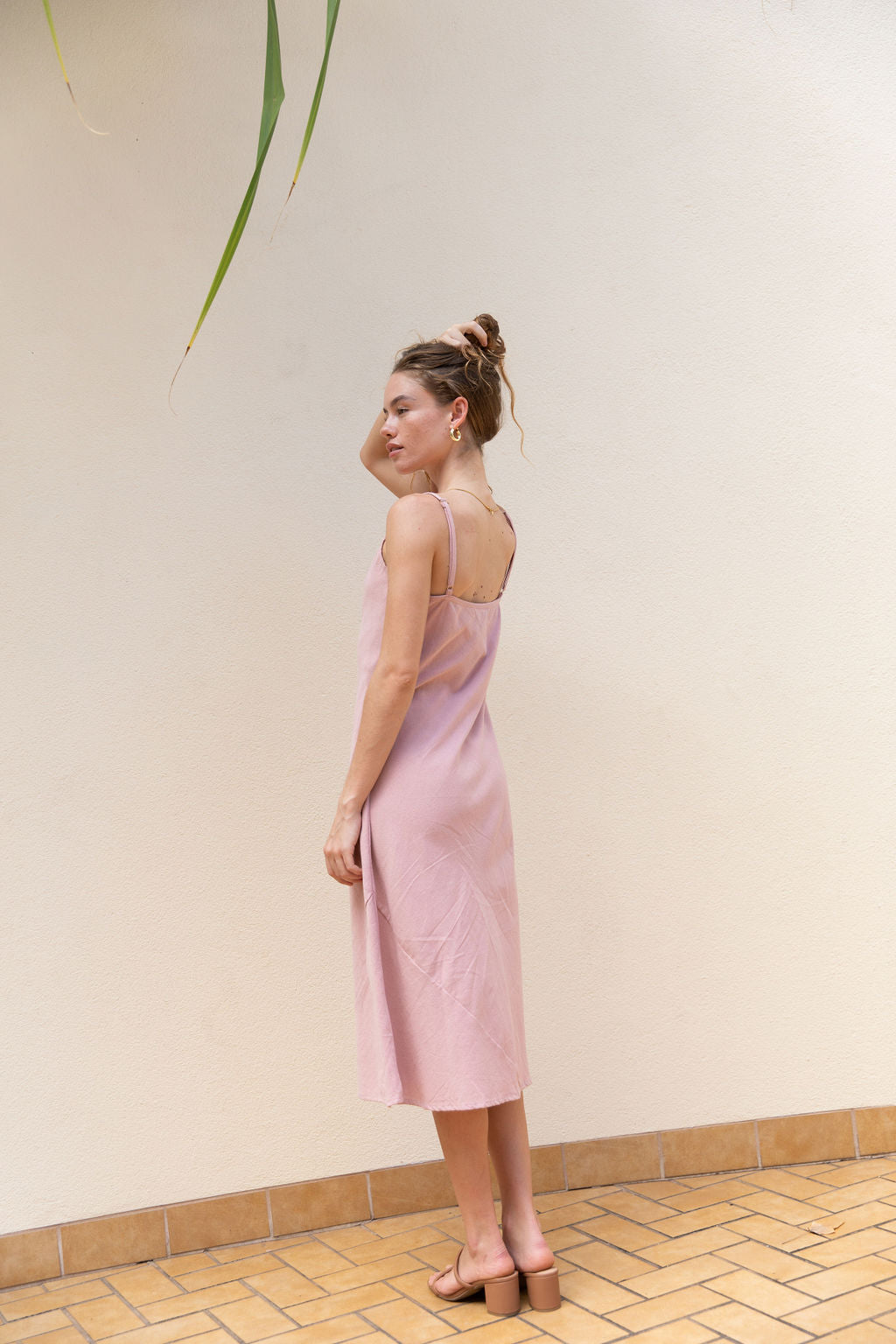 YIREH Kaila Dress in Blush - Linen Women's Dress