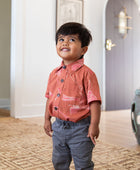 YIREH Maverick Button Up in Terra Rossa - Rayon Child's Button-Up