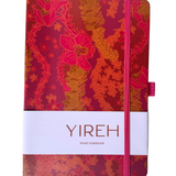 lined notebook in pink lei print