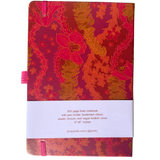 lined notebook in pink lei print