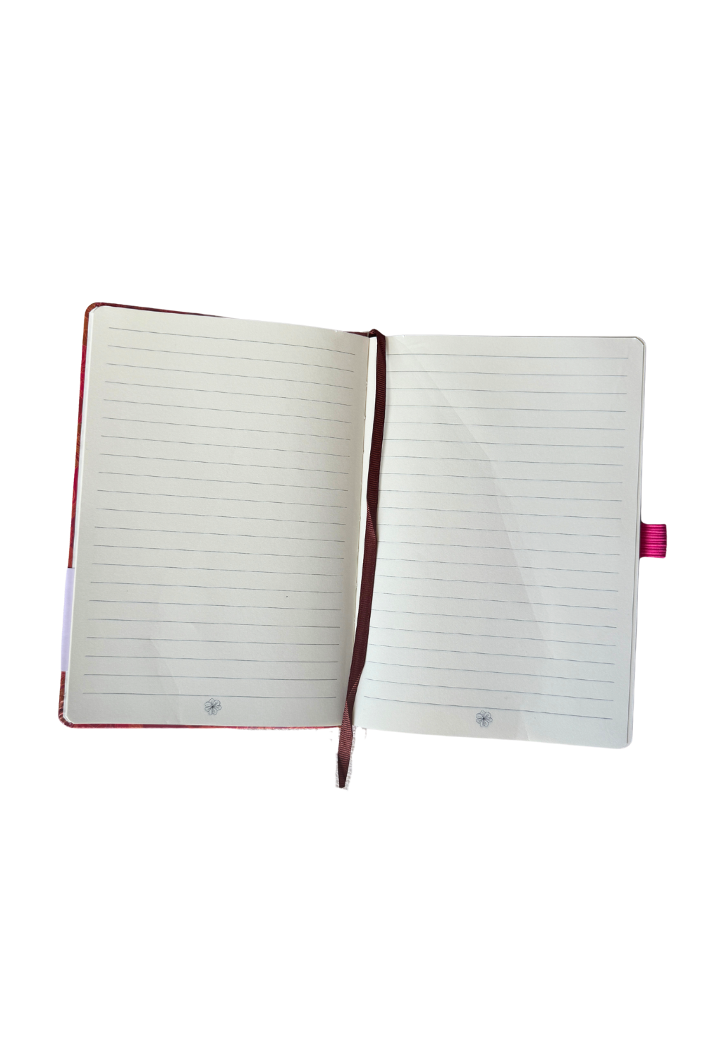 lined notebook in pink lei print