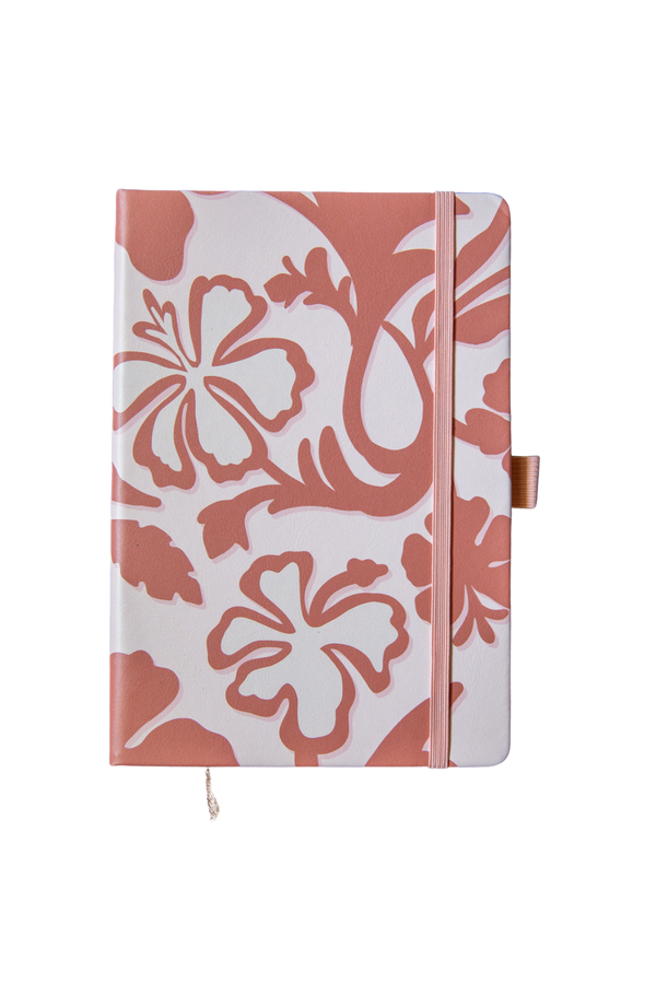 Lined Notebook in Vintage Hibiscus (Pink)