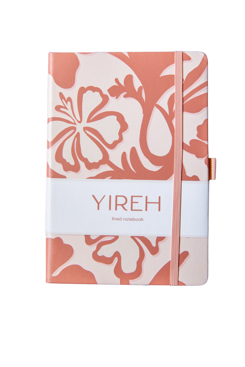 Lined Notebook in Vintage Hibiscus (Pink)