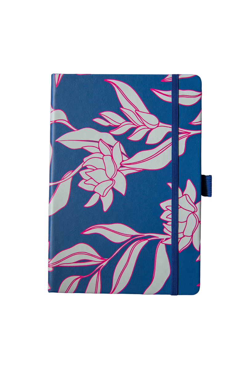 Lined Notebook in Torch Ginger (Navy)