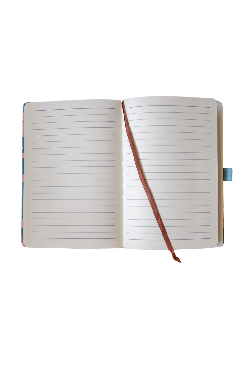 Lined Notebook in Koki'o Blossom (Teal)