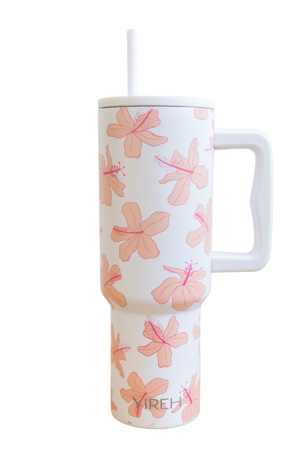 Tumbler in Koki'o Blossom (White)