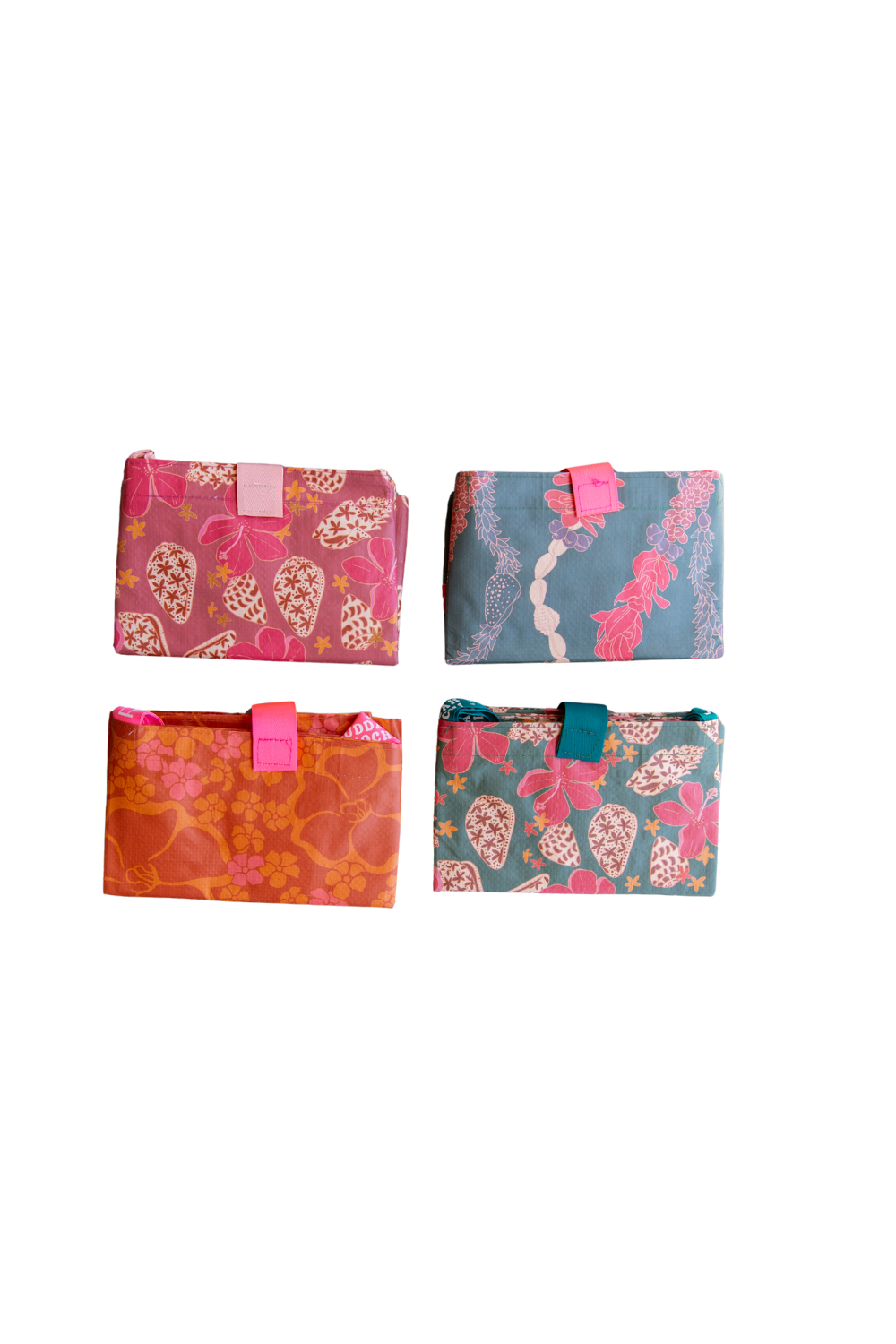 buddah mochi bebeh bucha bags folded up with velcro closure