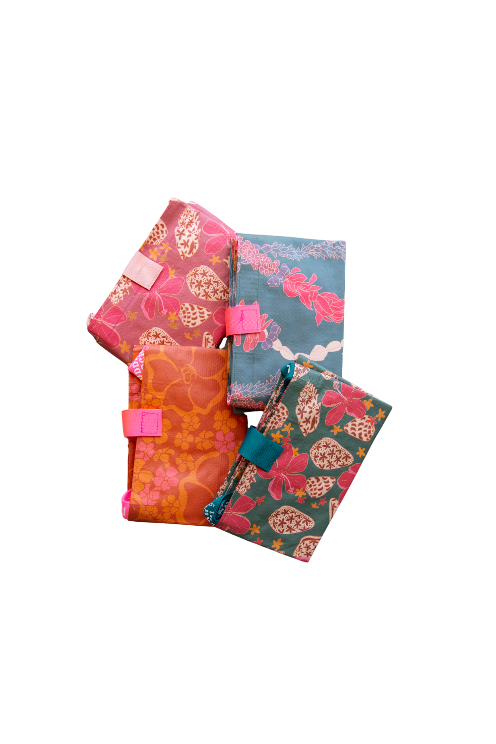 buddah mochi bebeh bucha bags folded up with velcro closure