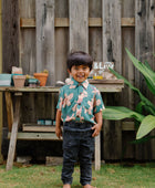 Maverick Button Up in Koki'o Blossom (Teal)