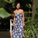 Aila Dress in Koki'o Blossom (Navy)