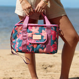 colorful and bright cooler bag with floral pattern 