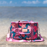 colorful and bright cooler bag with floral pattern 