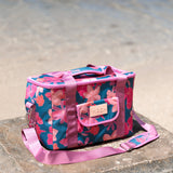 colorful and bright cooler bag with floral pattern 