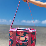 colorful and bright cooler bag with floral pattern 