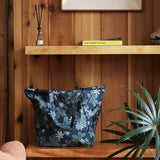green nylon tote bag with naupaka and tiare print