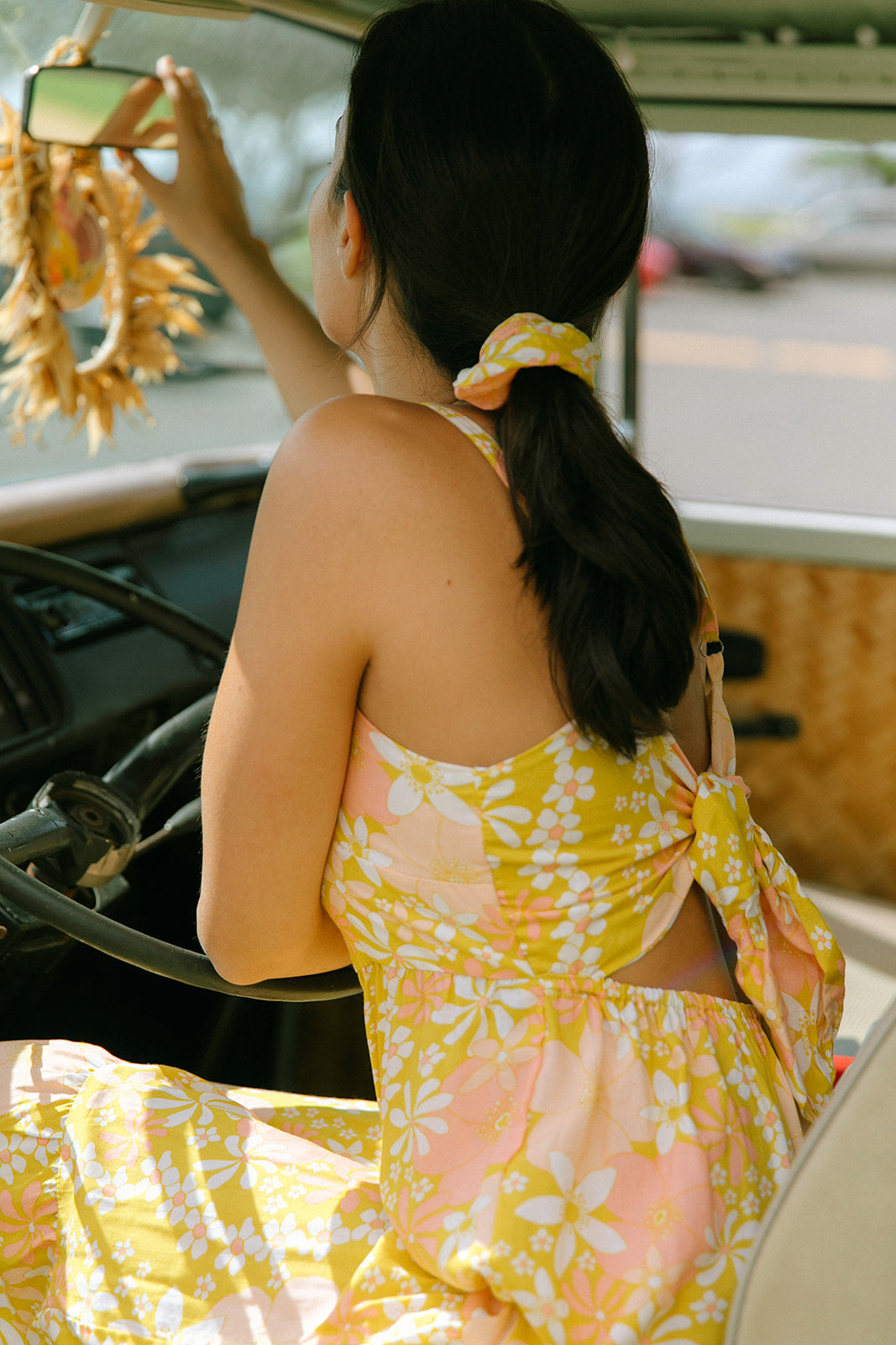YIREH Finish the Look Scrunchie in Tropical Garden - A fun scrunchie to complete your outfit made from YIREH signature fabric/prints!
