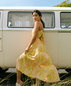 YIREH Aila Dress in Tropical Garden - Linen Women's Dress (sideview)