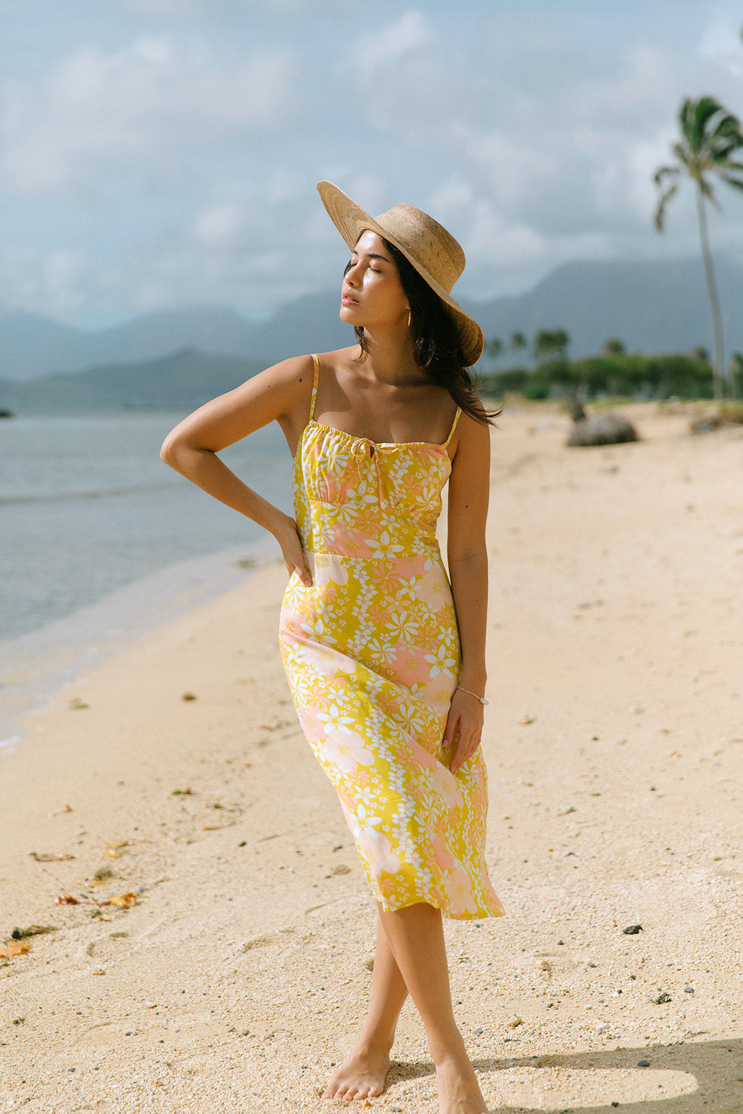 YIREH Mele Dress in Tropical Garden - Rayon Women's Dress