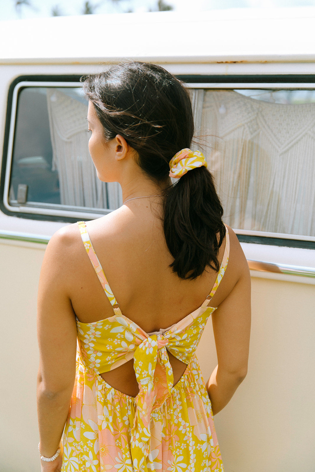 YIREH Finish the Look Scrunchie in Tropical Garden - A fun scrunchie to complete your outfit made from YIREH signature fabric/prints!