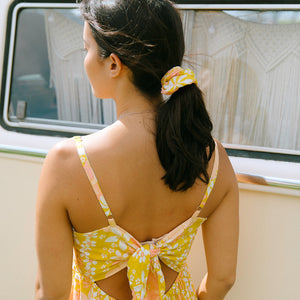 YIREH Finish the Look Scrunchie in Tropical Garden - A fun scrunchie to complete your outfit made from YIREH signature fabric/prints!