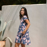 Florentine Dress in Koki'o Blossom (Navy)