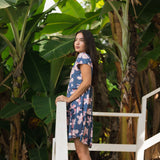 Florentine Dress in Koki'o Blossom (Navy)