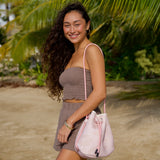 Holoholo Drawstring Purse in Ma'o Hau Hele (Sand)