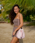 Holoholo Drawstring Purse in Ma'o Hau Hele (Sand)