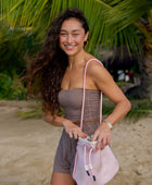 Holoholo Drawstring Purse in Ma'o Hau Hele (Sand)