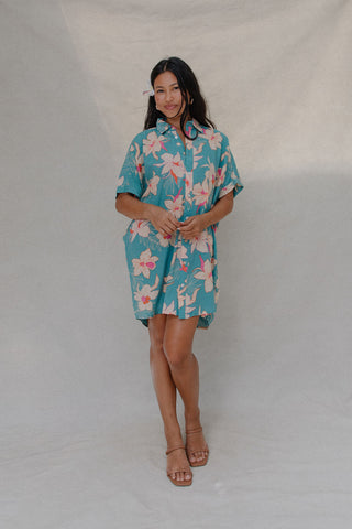 Kaimana Dress in Isle Orchid (Teal)