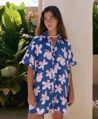 Kaimana Dress in Koki'o Blossom (Navy)