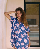 Kaimana Dress in Koki'o Blossom (Navy)