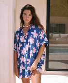 Kaimana Dress in Koki'o Blossom (Navy)