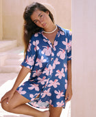 Kaimana Dress in Koki'o Blossom (Navy)