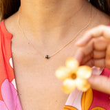 woman wearing keshi pearl snake chain necklace