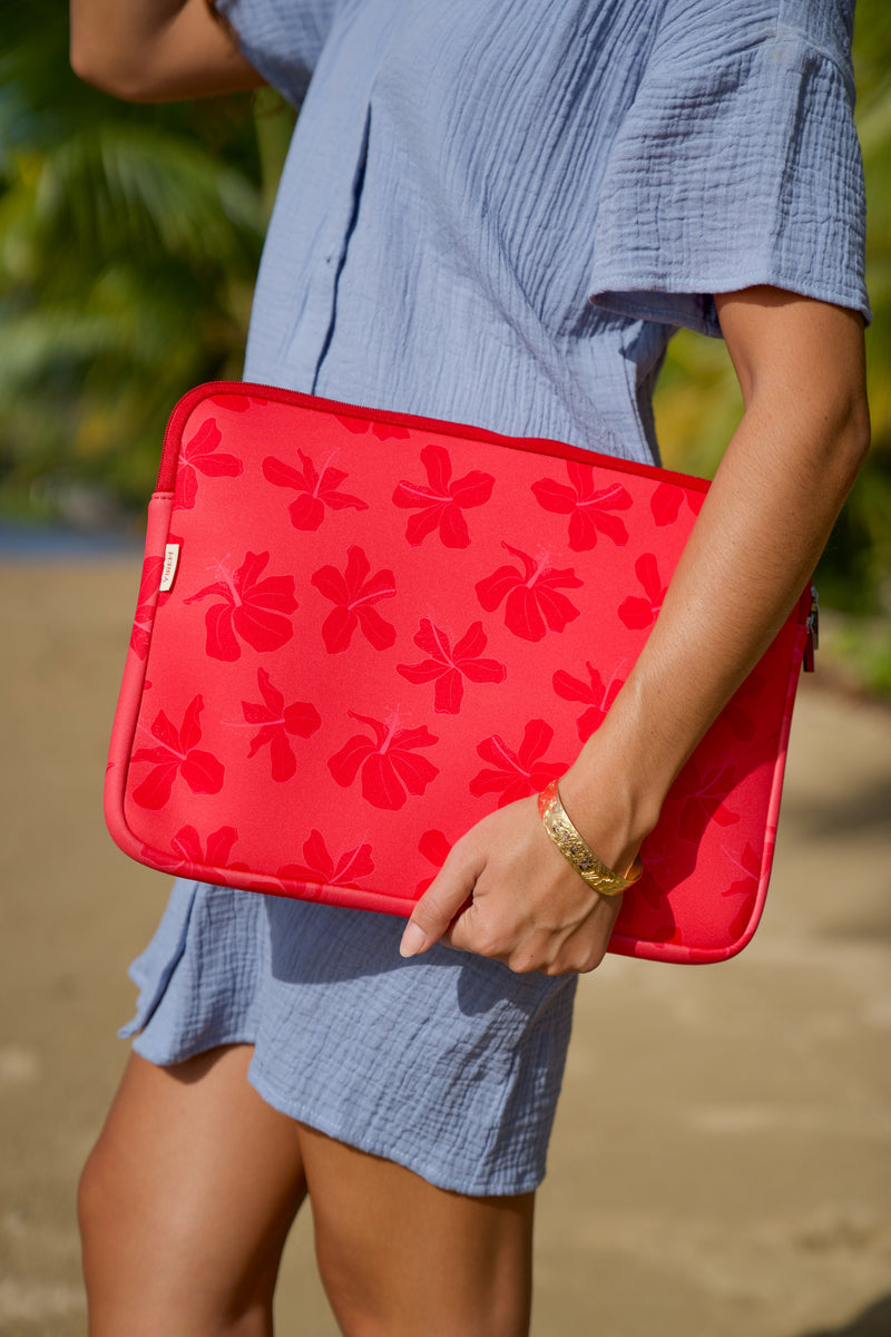 Get it Done Laptop Case in Koki'o Blossom (Hot Pink)