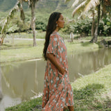 Lena Dress in Tiare Ginger (Jade)