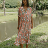 Lena Dress in Tiare Ginger (Jade)