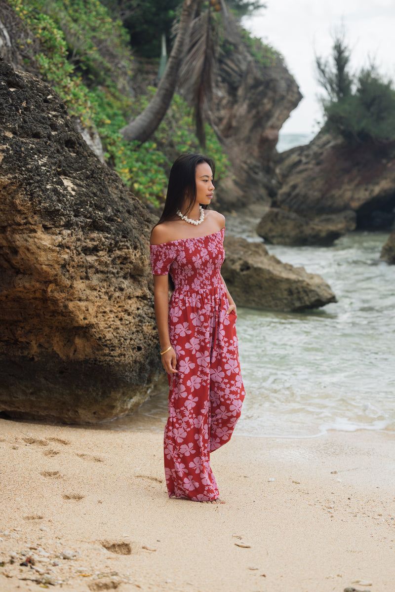 Brooklyn Jumpsuit in Island Retro (Berry)