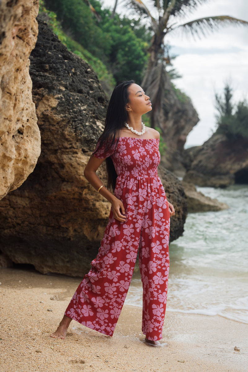 Brooklyn Jumpsuit in Island Retro Berry YIREH